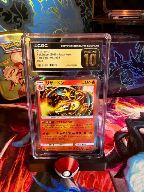 Charizard - CGC PRISTINE 10 - JPN 2018 Sun & Moon Tag Bolt HOLO